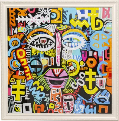Obraz w ramie DOODLE FACE 80x80