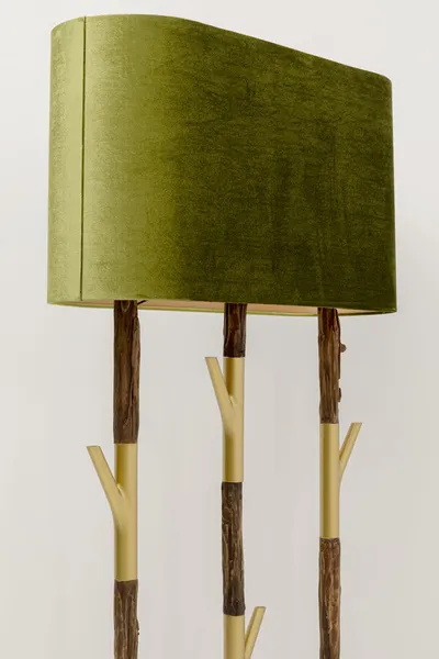 Lampa podłogowa TWIG - zielony/złoty