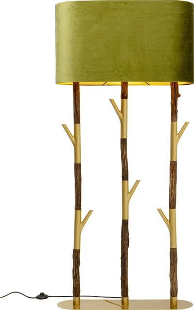 Lampa podłogowa TWIG - zielony/złoty