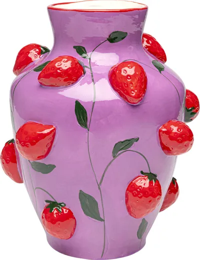 Wazon STRAWBERRY FIELDS - fioletowy/czerwony