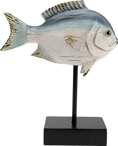 Figurka dekoracyjna FISHY 25 cm - niebieski/biały