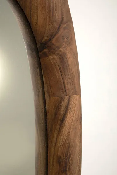 Lustro w drewnianej ramie JORGE 91x45 - naturalny