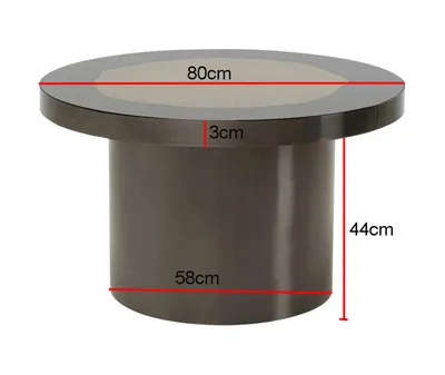 Stolik okrągły MEDAILLON 80 cm - szary