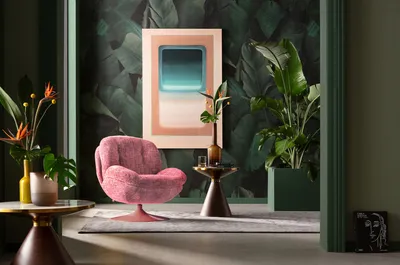 Fotel obrotowy COSY - różowy