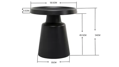 Stolik boczny okrągły LIMA 50 cm - czarny