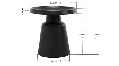 Stolik boczny okrągły LIMA 50 cm - czarny