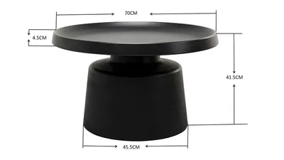 Stolik kawowy okrągły LIMA 70 cm - czarny