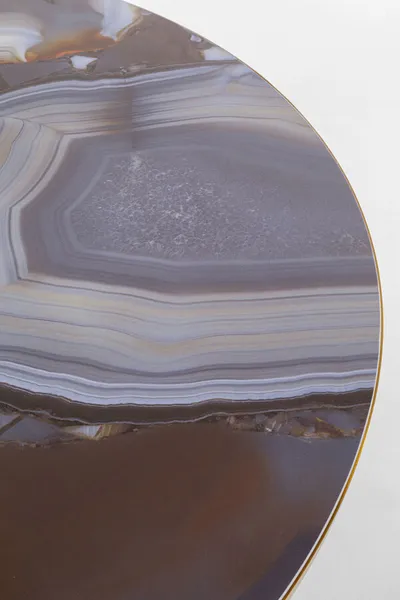 Stół okrągły GRANDE POSSIBILITA Agate 120 cm - wielokolorowy/złoty