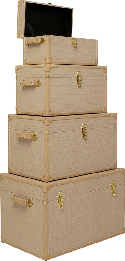 Zestaw 4 kufrów CAPPUCCHINO - beżowy