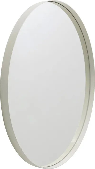Lustro wiszące okrągłe CURVE GREIGE 100 cm - szarobeżowy