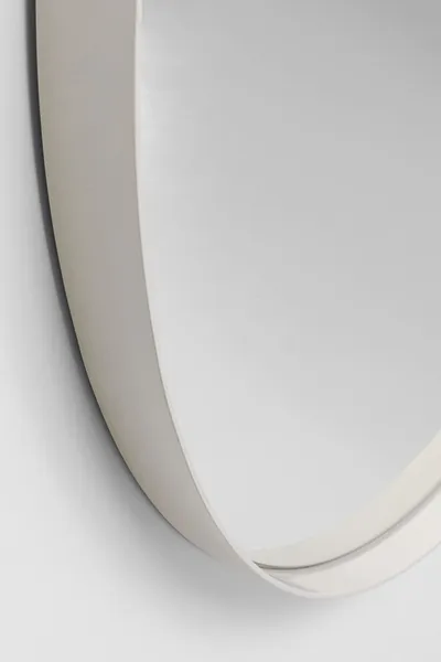 Lustro wiszące okrągłe CURVE GREIGE 100 cm - szarobeżowy