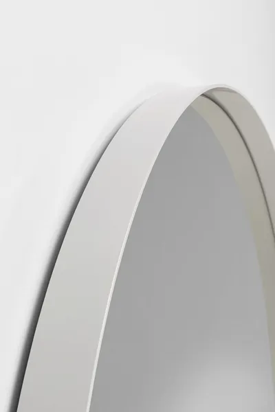 Lustro wiszące okrągłe CURVE GREIGE 100 cm - szarobeżowy