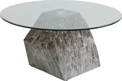 Stolik kawowy okrągły ROCKY 90 cm - szary