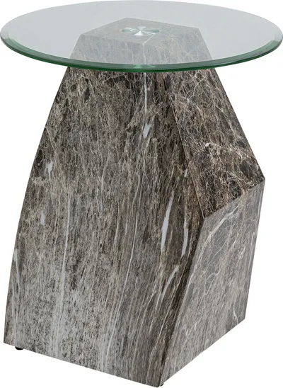 Stolik boczny okrągły ROCKY 45 cm - szary