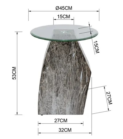 Stolik boczny okrągły ROCKY 45 cm - szary