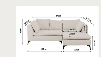 Sofa narożna Jimmy kremowa prawa