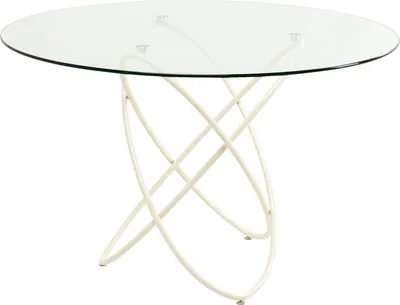 Stół okrągły MOLEKULAR 120 cm - transparentny/szarobeżowy