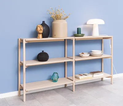 Regał BRAIDWOOD 88 cm - dąb bielony