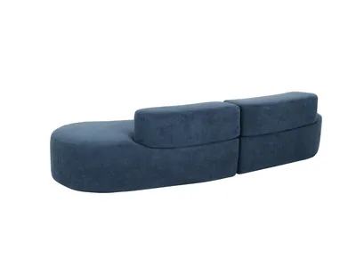 Sofa welurowa NUA N75 - granatowy