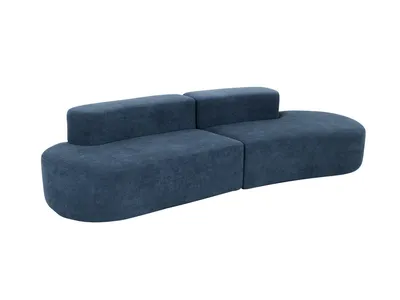 Sofa welurowa NUA N75 - granatowy