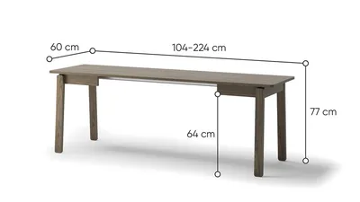 Stół rozkładany PLOT PT-02 104/224x60 - dąb ciemny