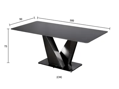 Stół MODIG 180x90 - czarny marmur/grafitowy