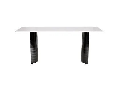 Stół MODIG 180x90 - biały marmur/czarny chrom