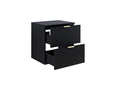 Szafka pod umywalkę wisząca LAURA 47 - 60 cm - czarny onyks/czarny