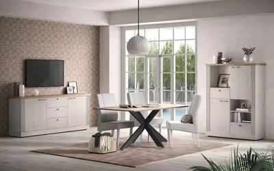 Komoda 2-drzwiowa COUNTRY 2 szuflady - dąb meringa