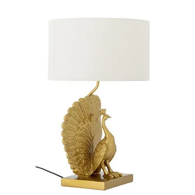 Lampa stołowa PEACOCK - biały/złoty
