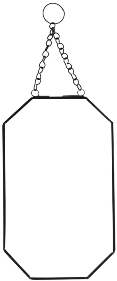Lustro wiszące w żelaznej ramie 15x25 - czarny