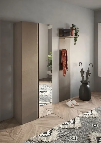 Szafa na buty 2-drzwiowa FRAME - szarobrązowy