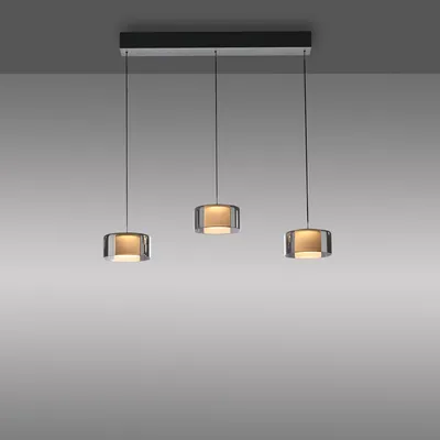Lampa wisząca RIKA 2113-18 - czarny/dymiony
