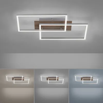 Lampa sufitowa IVEN 14018-78 - aluminium/drewno