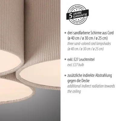 Lampa sufitowa DURO 14890-39 - beżowy