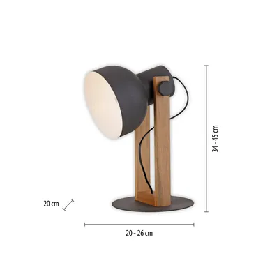 Lampa stołowa CUP 2.0 15746-18 - czarny/naturalny