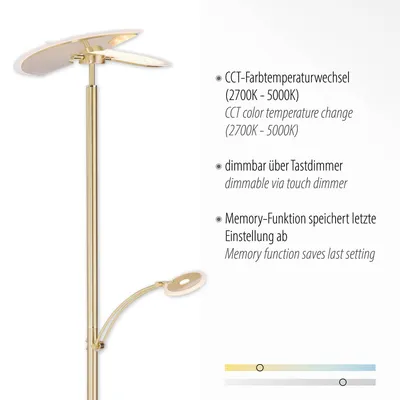 Lampa podłogowa ARTUR 673-60 - matowy mosiądz