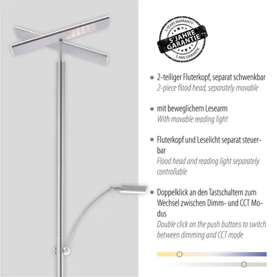 Lampa podłogowa ARTUR 687-55 - stalowy