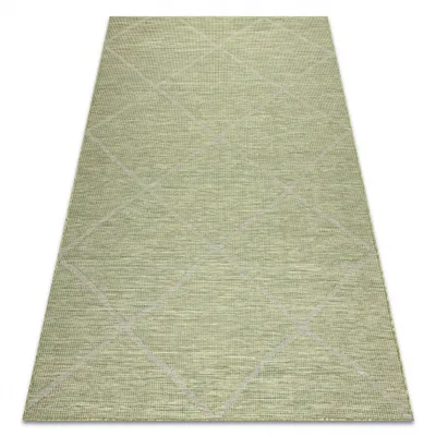 Dywan sznurkowy PATIO 3075 romby - zielony / beż