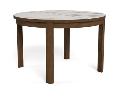 Stół okrągły SOUTHAMPTON 120 cm - kremowy/dąb wędzony