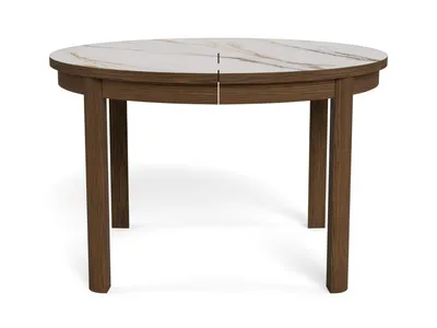 Stół okrągły SOUTHAMPTON 120 cm - kremowy/dąb wędzony