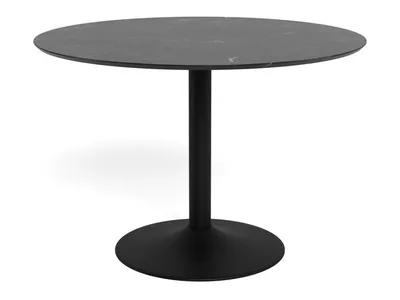 Stół okrągły IBIZA 110 cm - czarny marmur/czarny