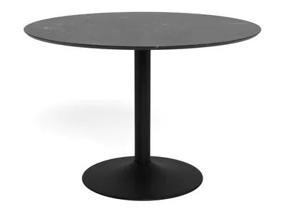 Stół okrągły IBIZA 110 cm - czarny marmur/czarny