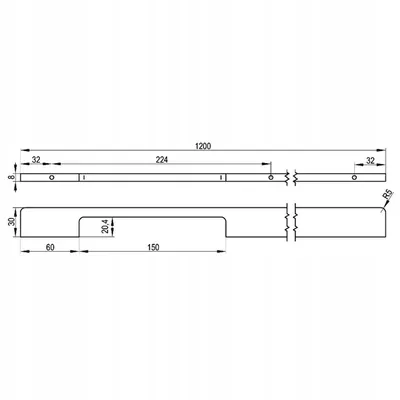 LINO Uchwyt meblowy 1200 aluminium czarny