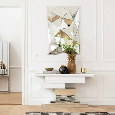 Konsola z szufladami BRICK MIRROR - lustrzany