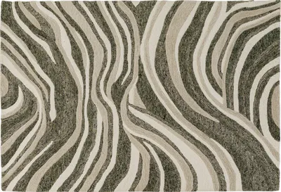 Dywan SHAPE WAVE 170x240 - zielony/beżowy