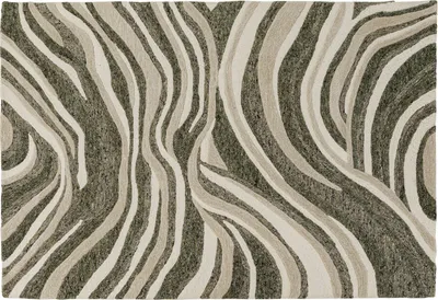 Dywan SHAPE WAVE 200x300 - zielony/beżowy