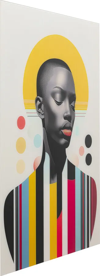 Obraz szklany MUSE RETRO LADY Yellow 80x120