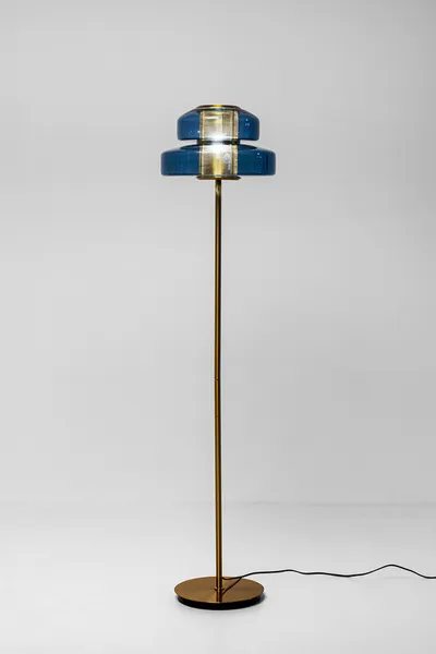 Lampa podłogowa ARCADIA - niebieski/złoty
