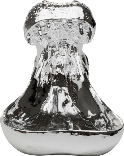 Figurka dekoracyjna HUNGRY HIPPO 17 cm - srebrny